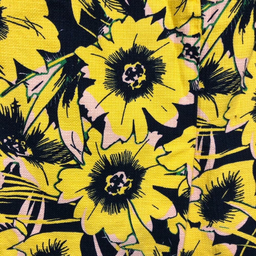 J. Crew Yellow&Navy Floral Pencil Skirt - Picture 3 of 6